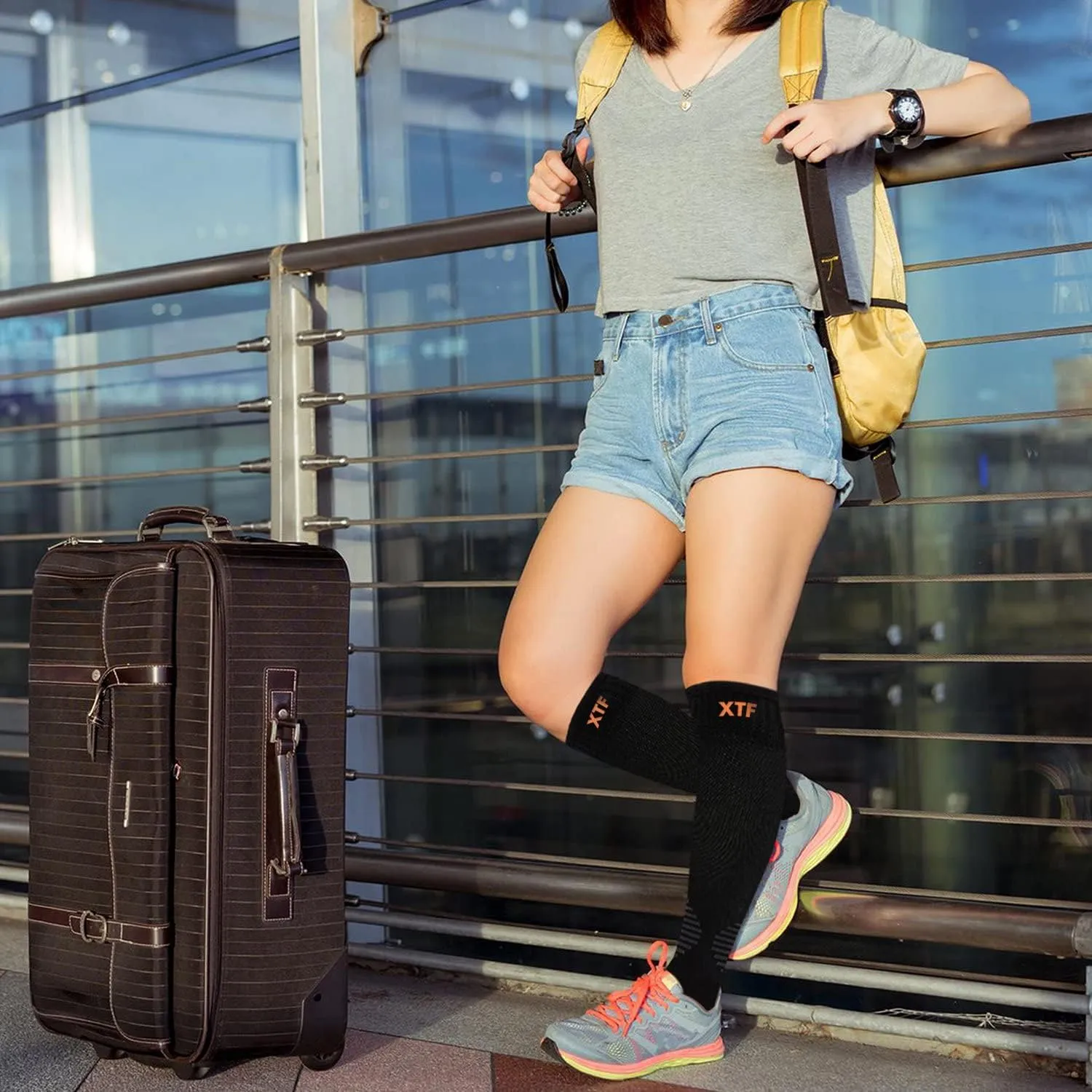 Extreme Fit Compression Socks Knee High - Made for Running, Athletics and Pregnancy - 6 Pair