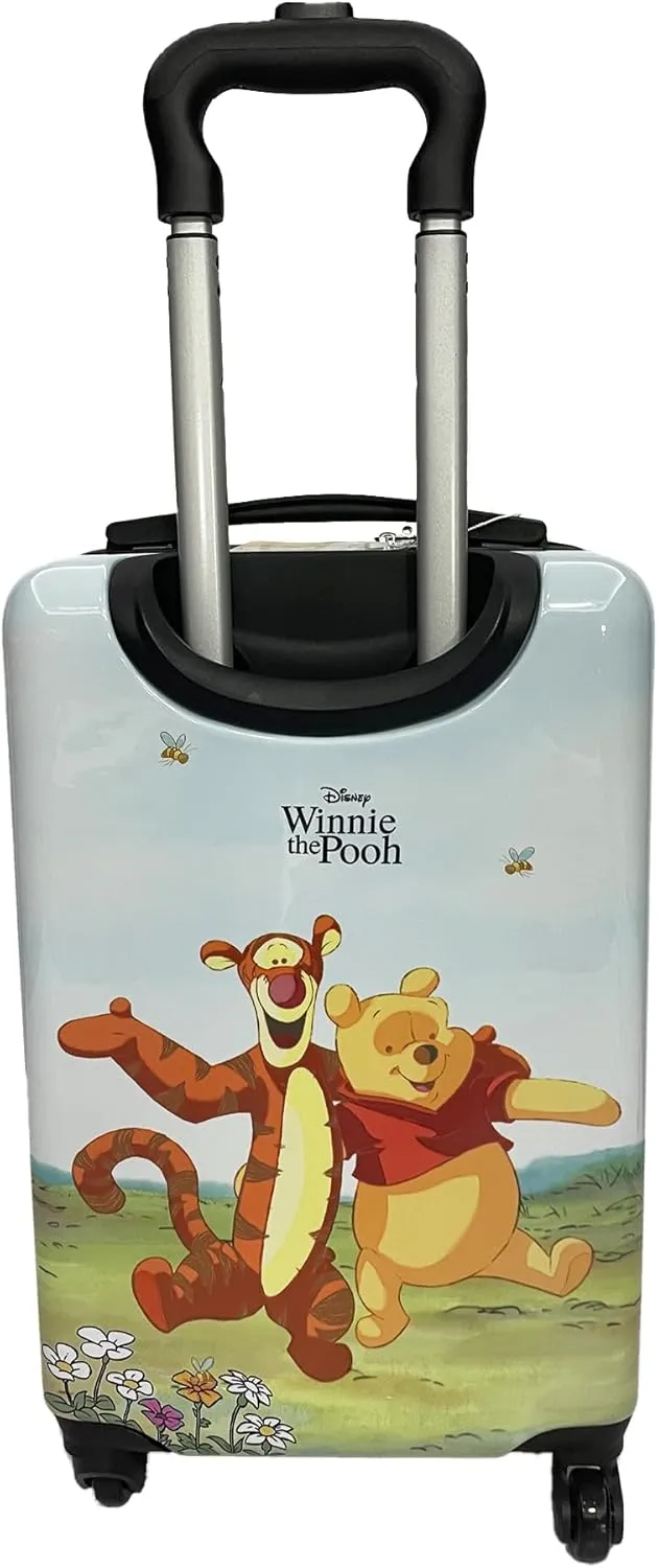 Fast Forward 20 Inches Winnie The Pooh Suitcase - Hard Sided Tween Spinner Travel Trolly Kids Suitcase For Boys With Wheels