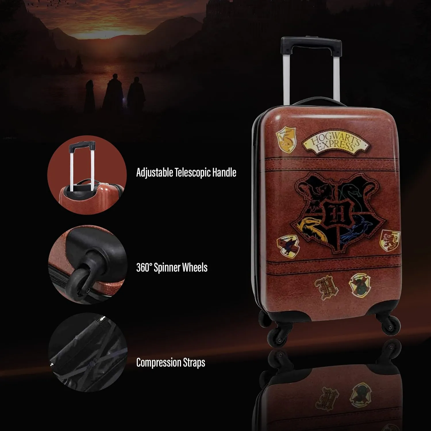 Fast Forward 21" Harry Potter suitcase - Hogwarts Express Hard Sided Tween Spinner Travel Trolley Kid Carry On Luggage With Wheels