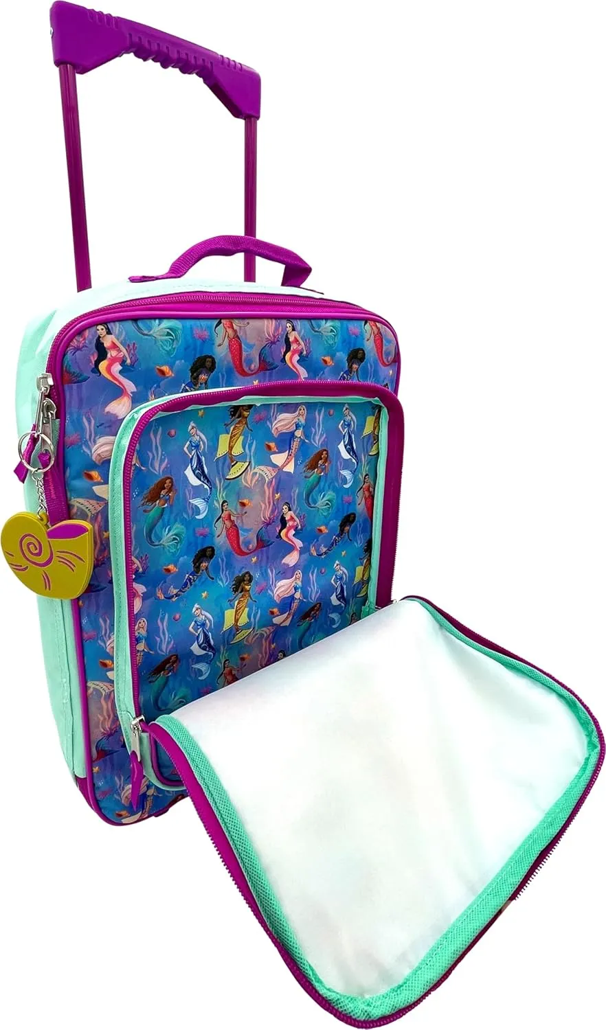 Fast Forward Kid's License 16" Soft Side Wheeled Pilot Case- Rolling Luggage (Little Mermaid)