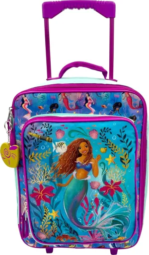 Fast Forward Kid's License 16" Soft Side Wheeled Pilot Case- Rolling Luggage (Little Mermaid)
