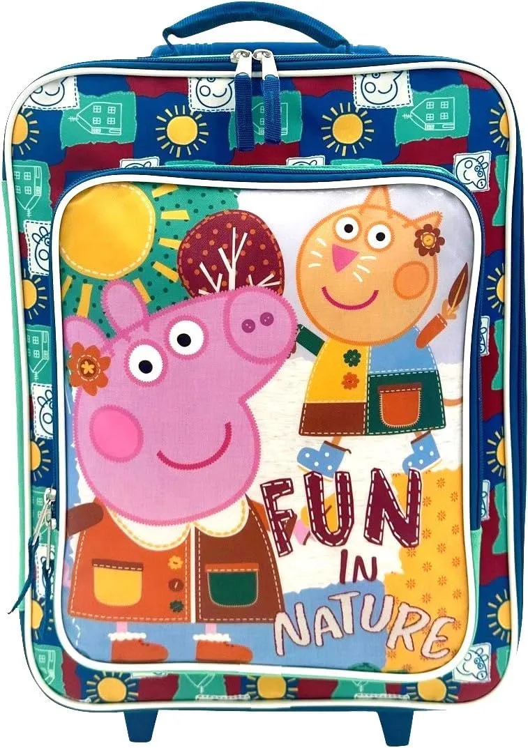 Fast Forward Kid's License 16" Soft Side Wheeled Pilot Case- Rolling Luggage (Peppa Pig)