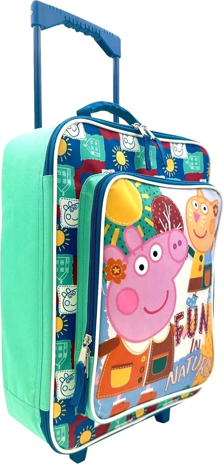 Fast Forward Kid's License 16" Soft Side Wheeled Pilot Case- Rolling Luggage (Peppa Pig)