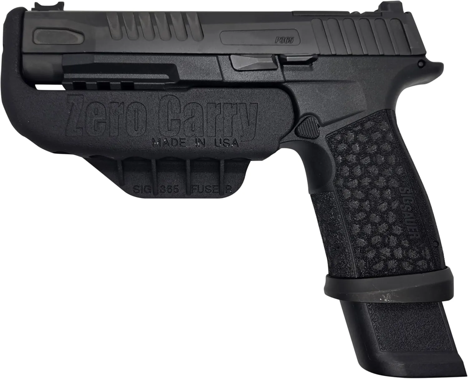 Fits Sig Sauer P365 Fuse. Zero Carry Elite IWB Holster 4 Concealed Carry. Slim as Your Gun. Invisible, Comfortable, & Secure. Built in Retention & Trigger Guard. Lightweight & no Added Bulk