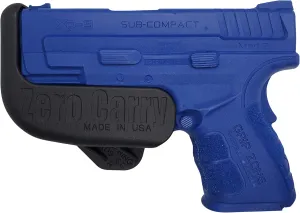 Fits Springfield XD-9 SC Zero Carry Elite in Waistband Holster. As Slim as Your Gun. Invisible, Comfortable, and Secure. Gun Retention and Trigger Guard. Lightweight with Zero Added Bulk.