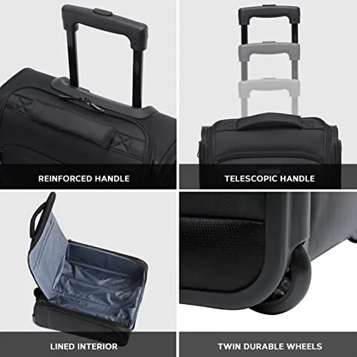 Flight Knight Set of 2 Luggage 45x36x20cm easyJet Underseat Carry On Non Priority Approved Cabin Suitcase - 2 Wheels - Ultra Lightweight Durable Soft Hand Case Textile