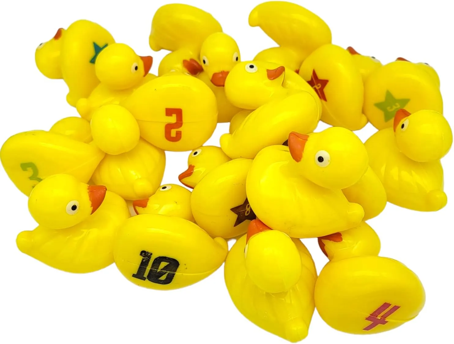 Floating Weighted Matching Game Yellow Duckies (20 Pack) Plastic Duck Pond Floater. (2.75") Fun Bath Tub Pool Play Toy.