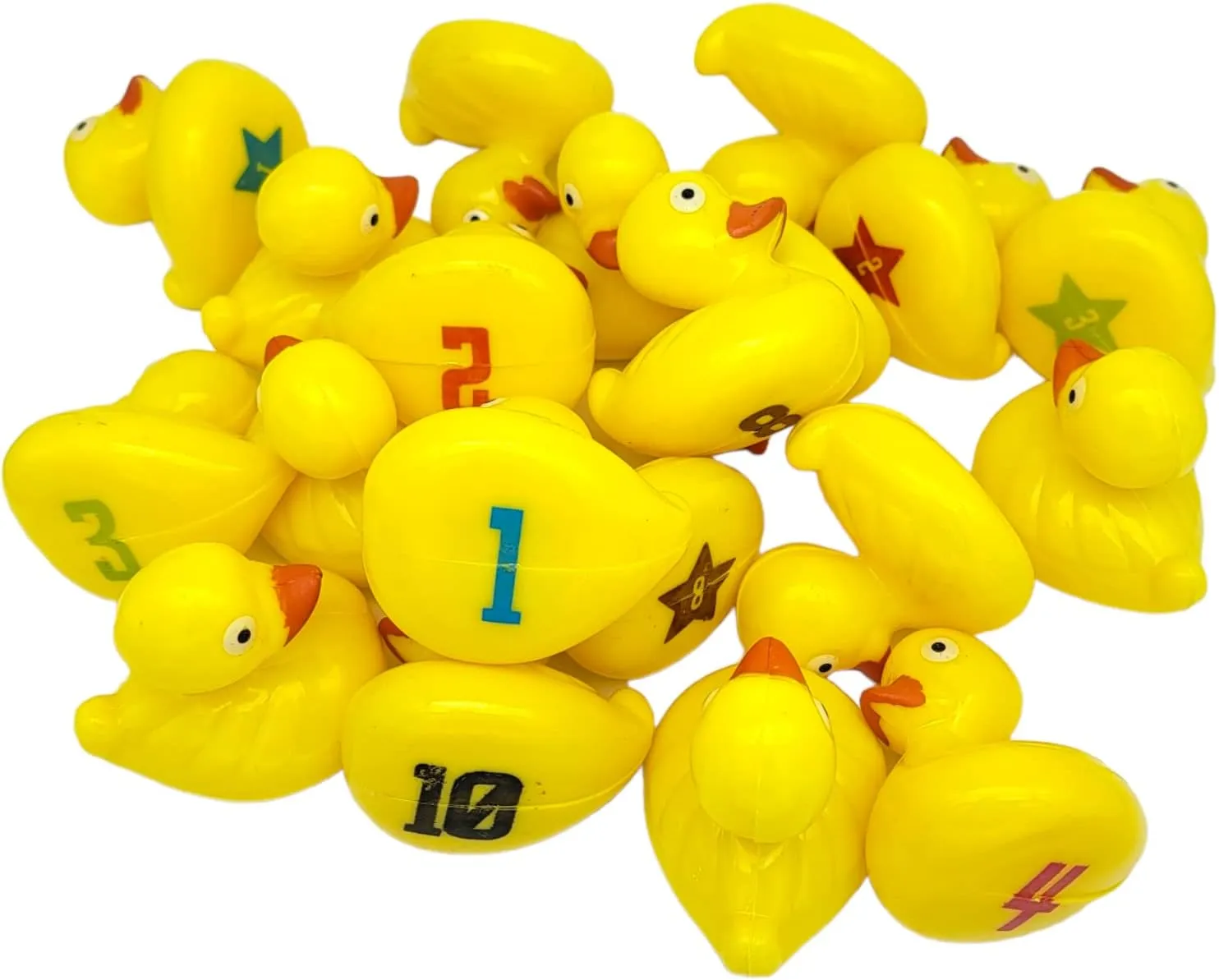 Floating Weighted Matching Game Yellow Duckies (20 Pack) Plastic Duck Pond Floater. (2.75") Fun Bath Tub Pool Play Toy.