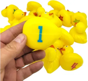 Floating Weighted Matching Game Yellow Duckies (20 Pack) Plastic Duck Pond Floater. (2.75") Fun Bath Tub Pool Play Toy.