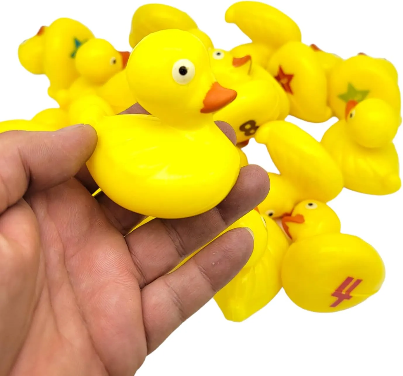 Floating Weighted Matching Game Yellow Duckies (20 Pack) Plastic Duck Pond Floater. (2.75") Fun Bath Tub Pool Play Toy.