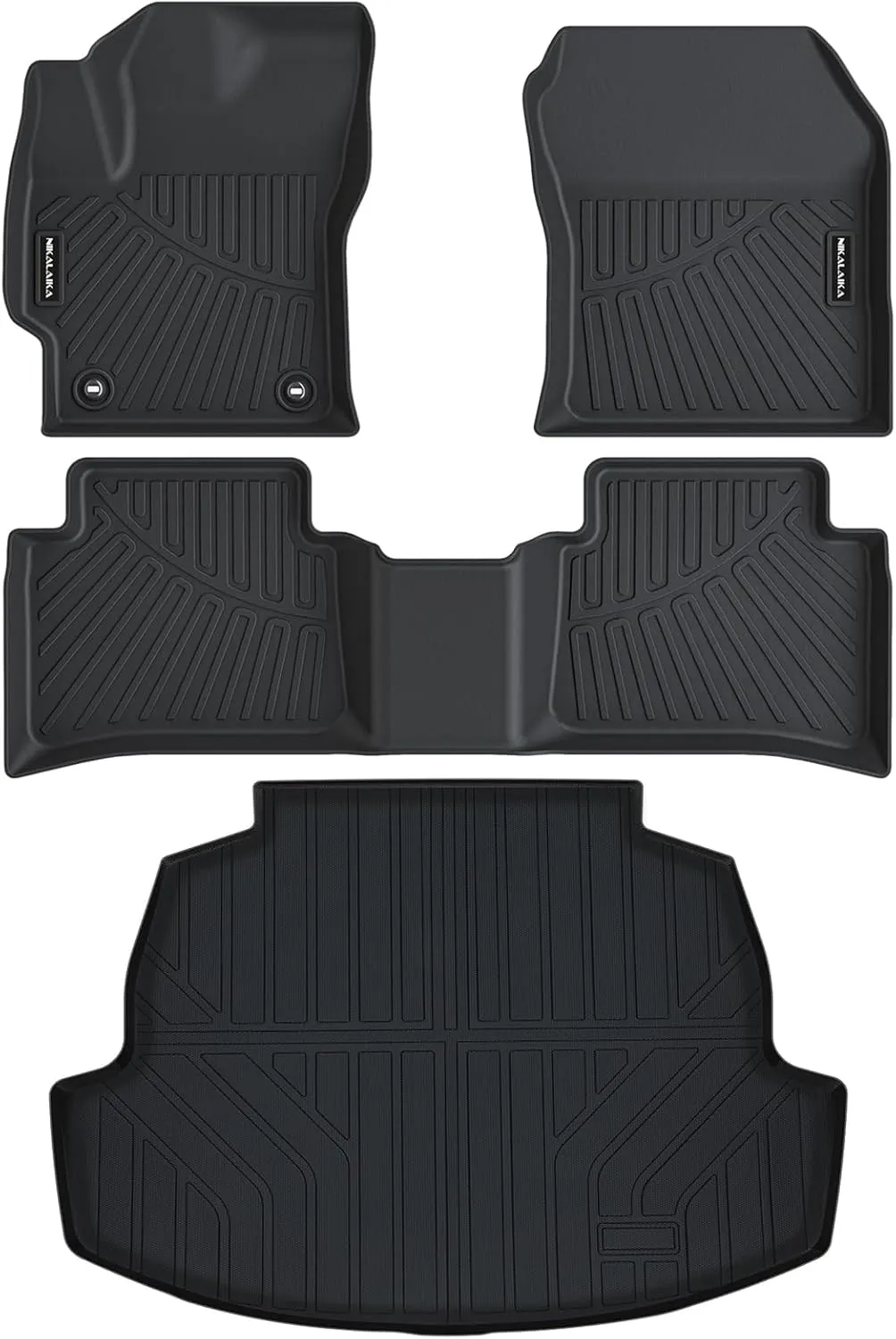 Floor Mats & Cargo Liner for 2020 2021 2022 2023 2024 2025 Toyota Corolla/Corolla Hybrid Sedan (Not for Hatchback) All Weather Protection TPE Rubber Full Set Automotive Accessories, Black