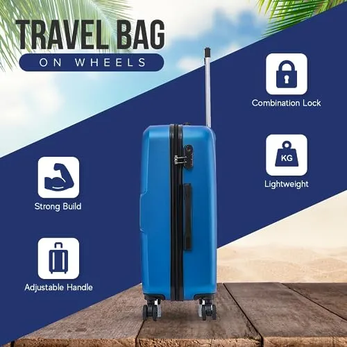 FLYMAX 55x35x20 4 Wheel Super Lightweight Cabin Luggage Suitcase Hand Carry on Flight Travel Bags Approved On Board Fits Flybe Easyjet Ryanair Jet 4
