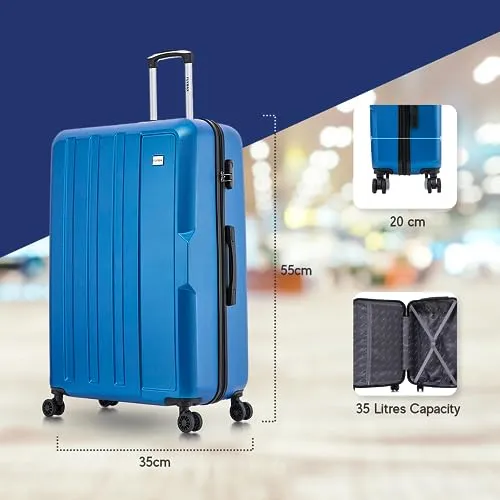 FLYMAX 55x35x20 4 Wheel Super Lightweight Cabin Luggage Suitcase Hand Carry on Flight Travel Bags Approved On Board Fits Flybe Easyjet Ryanair Jet 4