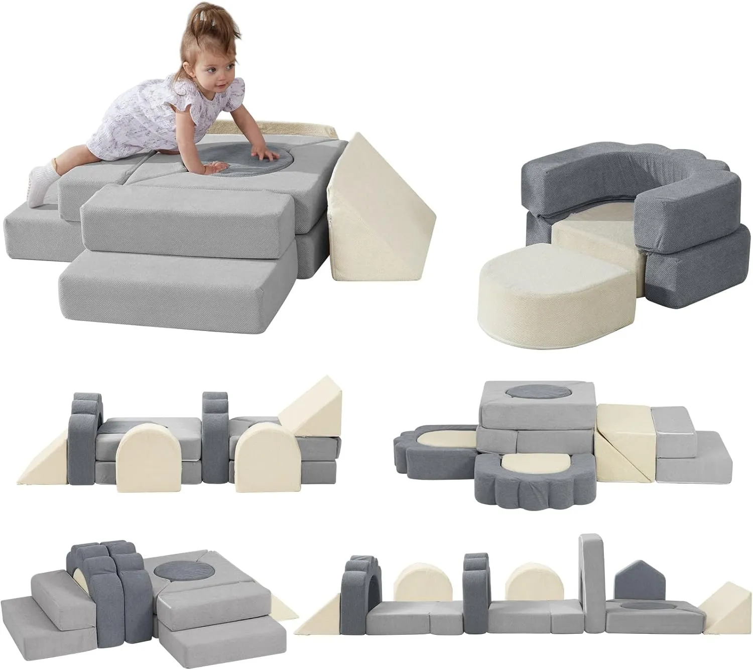 Foam Climbing Toys for Toddlers, 13pcs Climb and Crawl Activity Playset, Soft Play Climbing Blocks for Toddlers, Indoor Crawling Sliding Toys, High-Density Foam Play Structures for Playroom