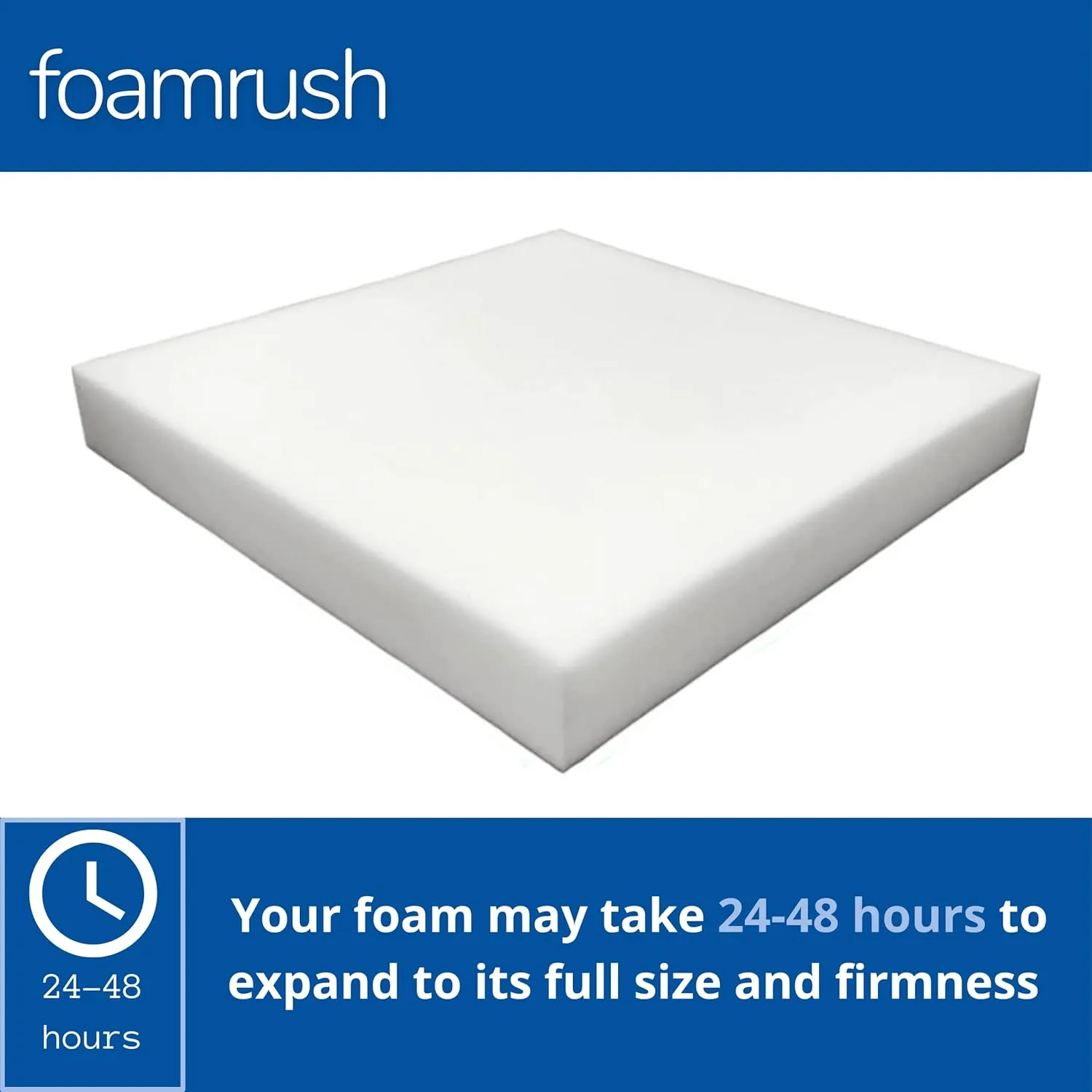 FoamRush 6" x 18" x 20" Upholstery Foam High Density Firm Soft Support (Chair Cushion Square Foam for Dining Chairs, Wheelchair Seat Cushion Replacement)
