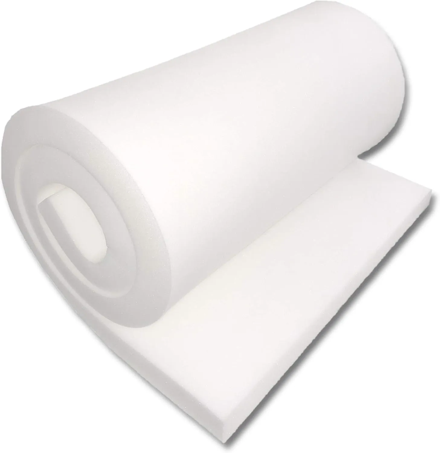 FoamTouch Upholstery Foam 2" x 24" x 72" High Density Cushion, white