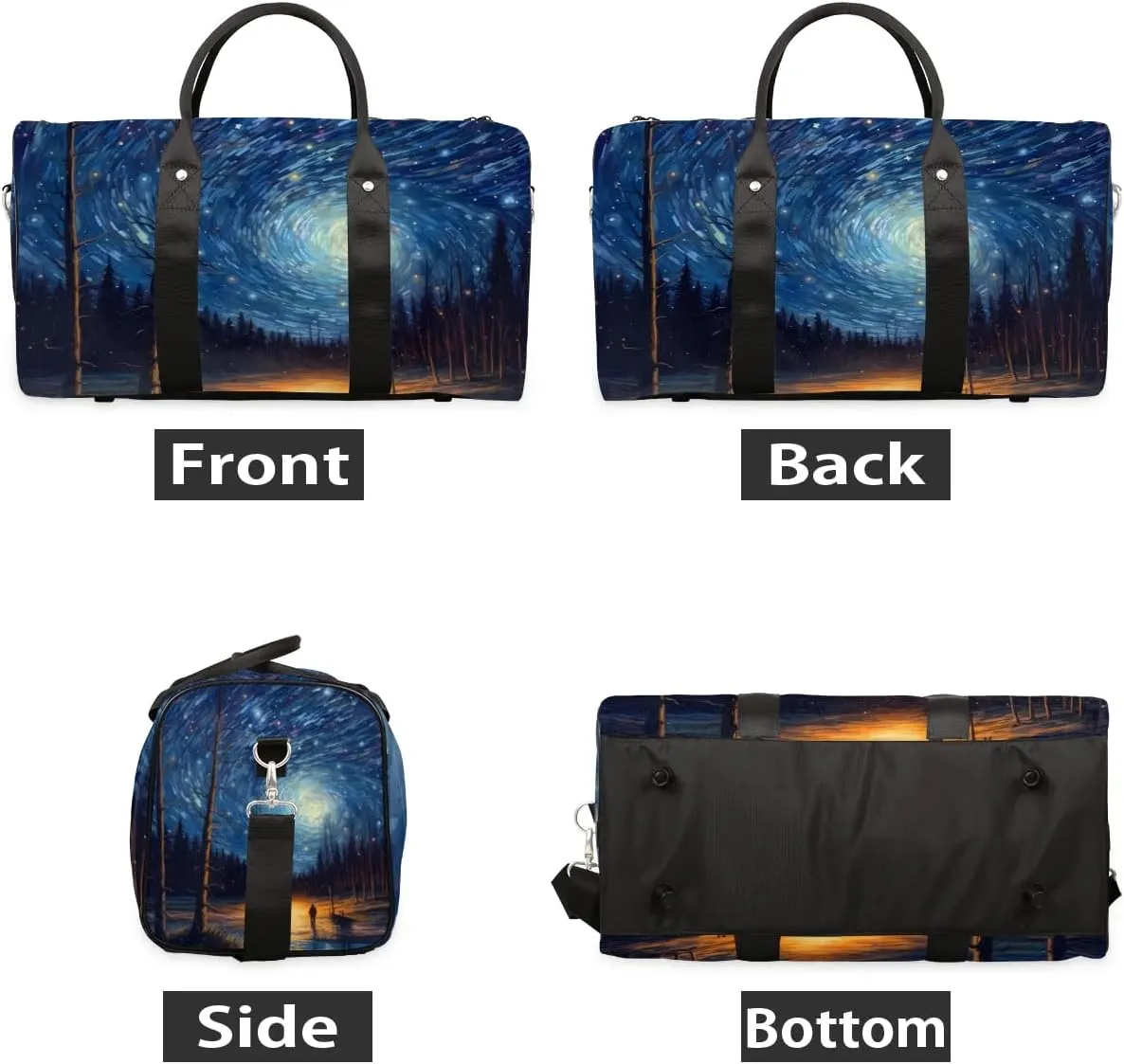 Foldable Travel Bag Abstract Night Sky Lightweight Carry On Bags for Airplanes Waterproof Travel Duffle Bag For Gym Weekend Overnight