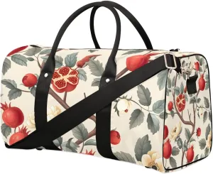 Foldable Travel Bag Pomegranate Tree Flower Lightweight Carry On Bags for Airplanes Waterproof Travel Duffle Bag For Gym Weekend Overnight