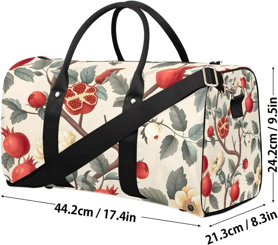 Foldable Travel Bag Pomegranate Tree Flower Lightweight Carry On Bags for Airplanes Waterproof Travel Duffle Bag For Gym Weekend Overnight