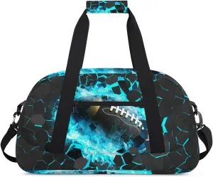 Football Kids Duffle Bag, Overnight Weekender Bag Travel Duffle Bag Carry-On Tote for Swim Sport Gym Bag for Boys Girls