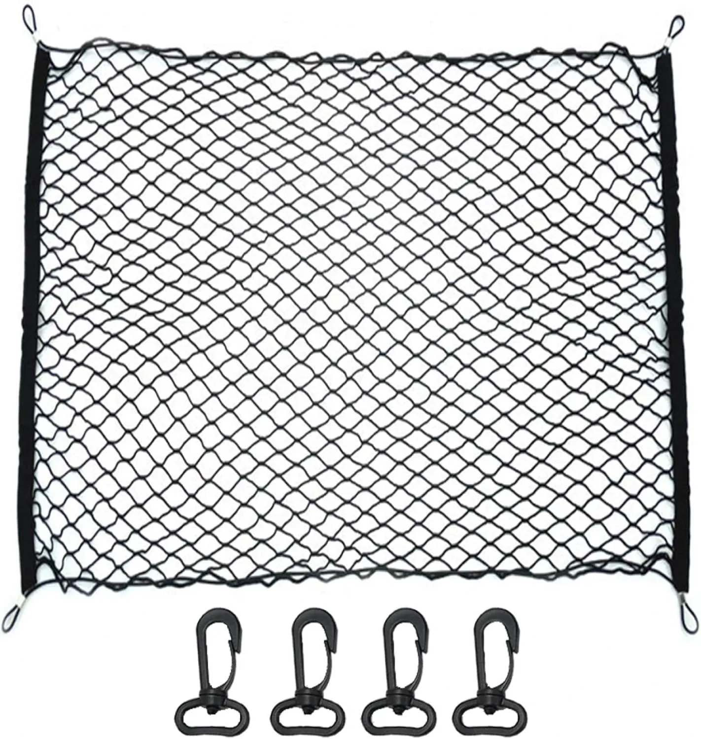 for Chevrolet Aveo T200 03 11 Daewoo Gentra T250 05 11 Ravon Nexia R3 15 2020,Car Trunk Net,70 * 70CM Elastic Pocket Hook Rear Cargo Storage Mesh