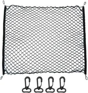 for Chevrolet Aveo T200 03 11 Daewoo Gentra T250 05 11 Ravon Nexia R3 15 2020,Car Trunk Net,70 * 70CM Elastic Pocket Hook Rear Cargo Storage Mesh