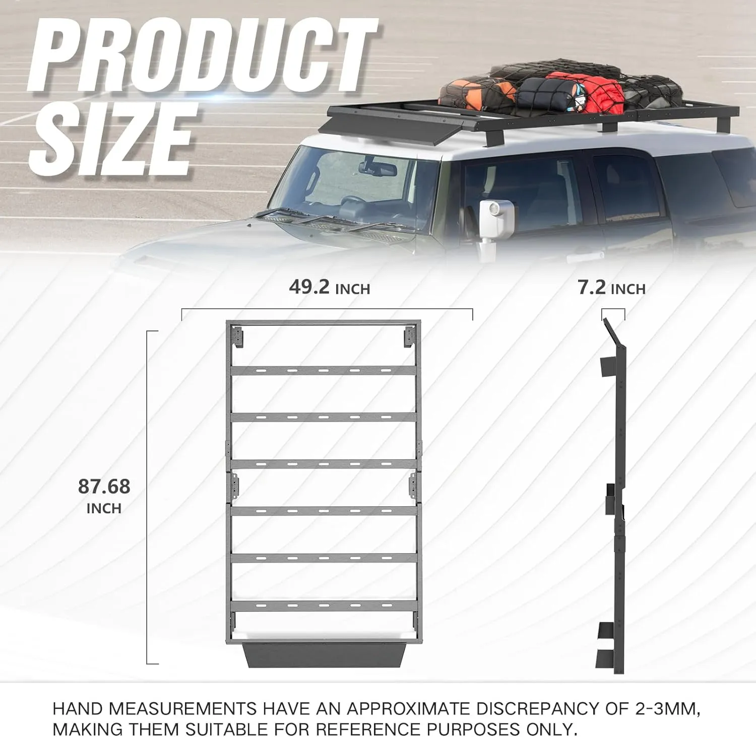 for FJ Roof Rack Cargo Basket Compatible with 2007 2008 2009 2010 2011 2012 2013 2014 Toyota FJ Cruiser, Truck Rooftop Cargo Carrier Top Luggage Storage Holder