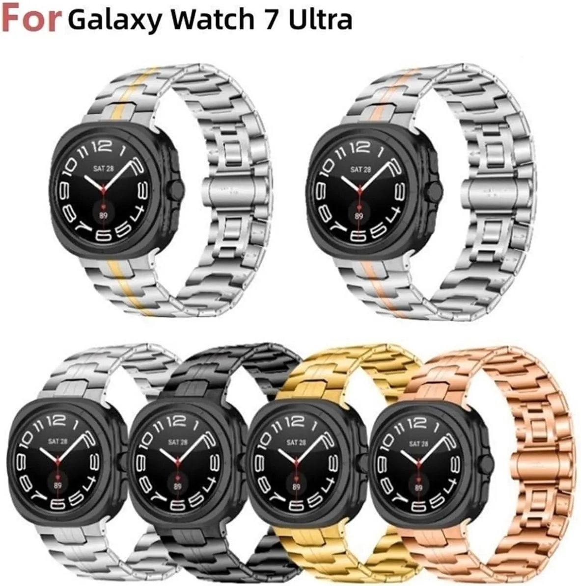 For Samsung Watch7 Ultra Iron Man steel strap for Galaxy watch 47mm stainless steel metal strap Watches Accessories