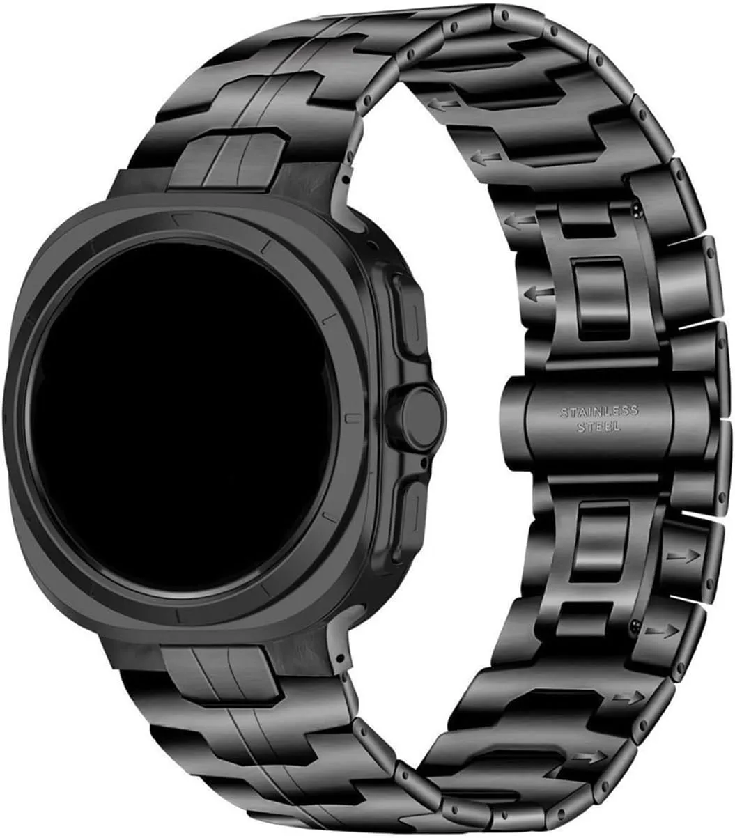 For Samsung Watch7 Ultra Iron Man steel strap for Galaxy watch 47mm stainless steel metal strap Watches Accessories