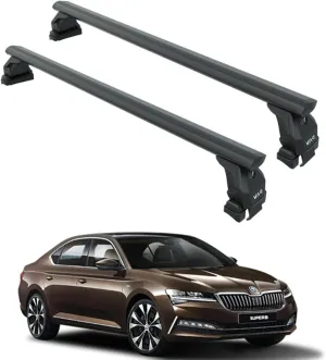 For Skoda Superb Sedan B8 2015-2019 Aluminum Roof Rack System Carrier Cross Bars Black