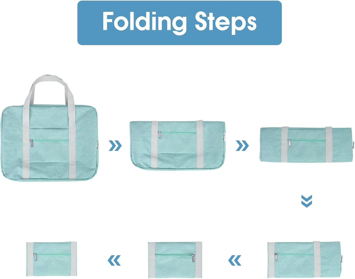 For Spirit Airlines Personal Item Bag 18x14x8 Foldable Travel Duffel Bag Tote Duffle Carry on Luggage for Women 30L (Mint Green)