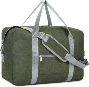 For Spirit Airlines Personal Item Bag 18x14x8 Foldable Travel Duffel Bag Underseat Carry on Luggage for Women and Men 30L (Army Green)