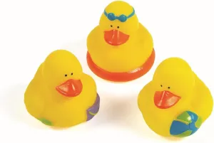 Fun Express Beach Theme Rubber Ducks | 12 Pieces | 2 Inch Beachball Ducky