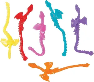 Fun Express Mini Sticky Dragons on a String - Party Favors, Giveaways, Novelty Toys for Kids - Perfect for Goodie Bags & Classroom Rewards - Set of 72