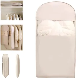 Garment Bags for Hanging Clothes, Self-Compressing Garment Storage Bags with Zippers, Suit Bags for Closet Storage, Space Saving Hanging Protector, Dust Cover Clothes Bags for Coats, Suits