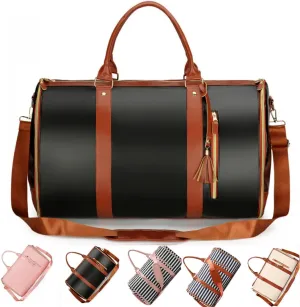 Garment Duffle Bags For Travel Garment Duffle Bag Carry On Bag Foldable Travel Bag Garment Bag Duffle Bag For Travel Women (Black)