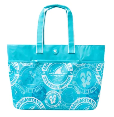 Geckobrands Gecko Beach Tote - Teal Mgv Toss