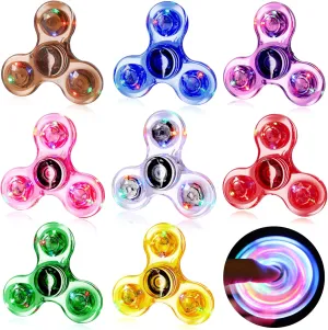 Gigilli 8 Pack Fidget Spinners for Kids 4-8-12, LED Light up Party Favors Sensory Fidget Toys Bulk for Kids Adults, Glow in The Dark Party Supplies, Goodie Bags Stuffers Fidgets for Classroom Prizes