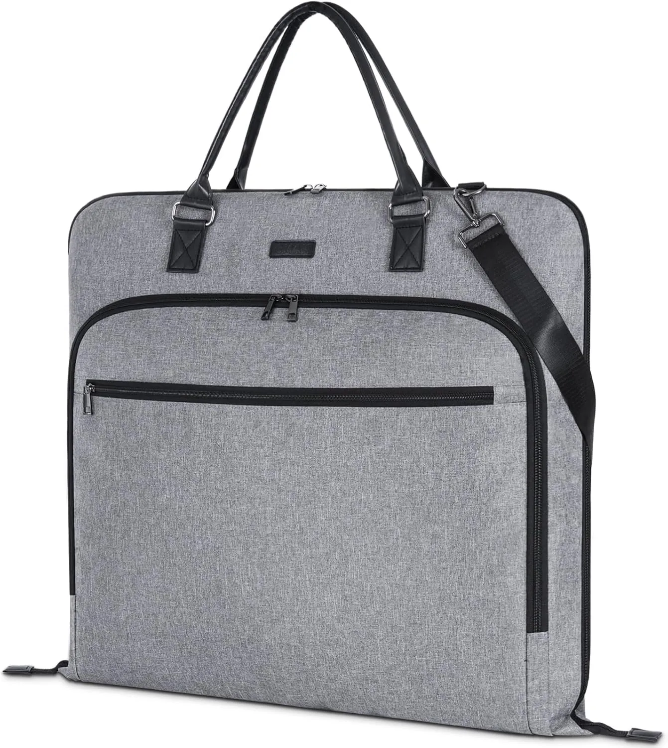 GMAK Travel Garment Bag, Heavy Duty Travel Suit Bag with Zipper Pocket, 47'' Carry on Garment Duffel Bags for Suits, Dresses, Coats, Tuxedos, Travel Essential Storage Tote Bag, Grey