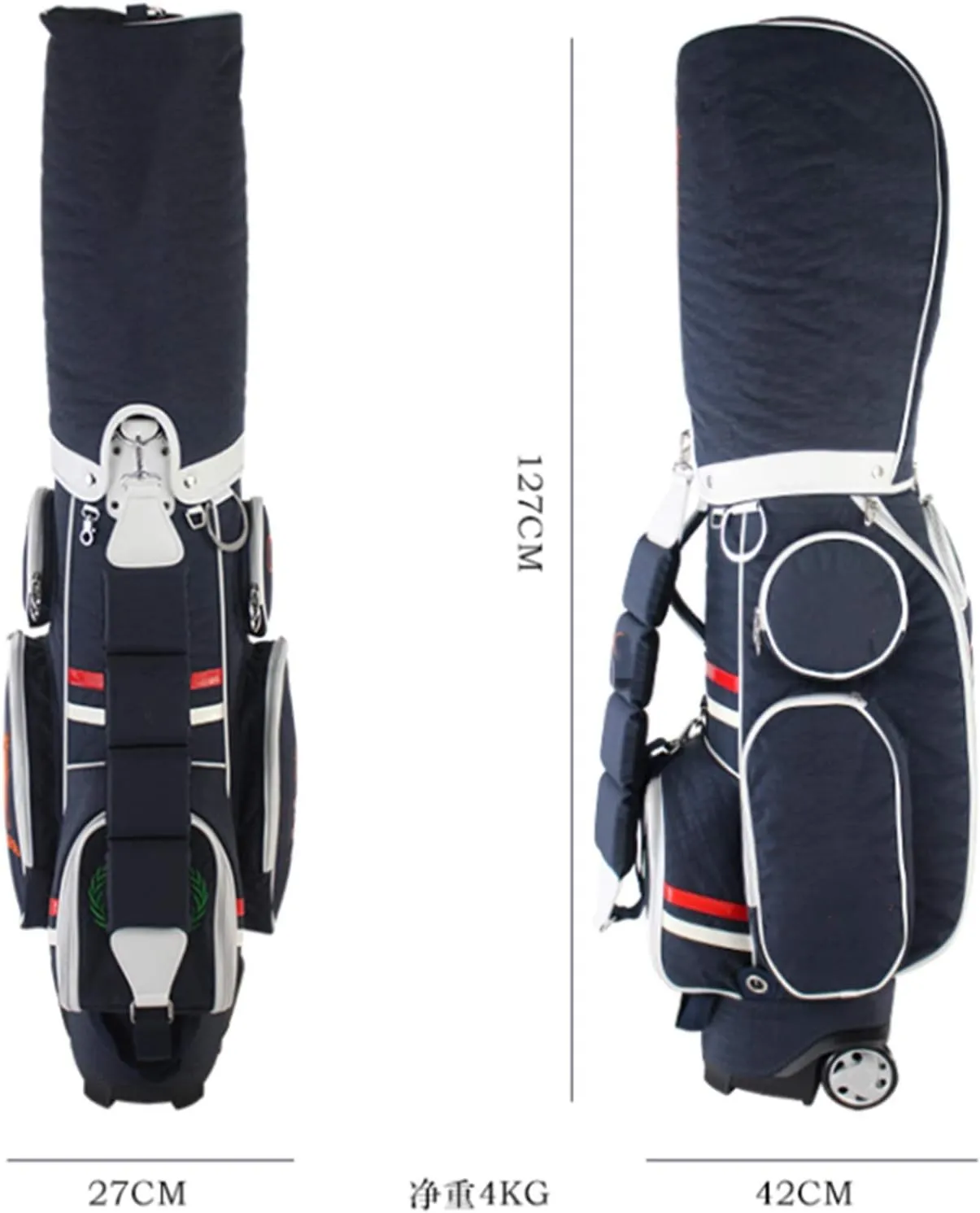 Golf Stand Bag Golf Trolley Ball Nylon Bag Tug Wheeled Bag Putt Carry Bag