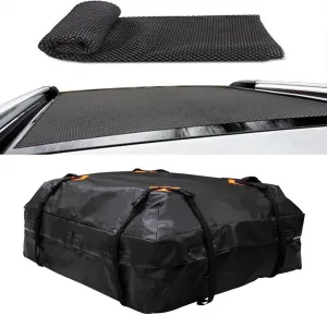 GoolRC Car Rooftop Cargo Carrier Bag, Universal Luggage Bag Storage Cube Bag for Travel Camping with Anti-slip Mat, Waterproof Cargo Bag Car Roof Cargo Carrier