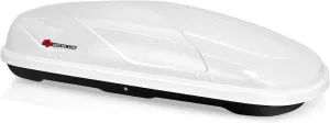 Goplus Rooftop Cargo Carrier Hard Shell, 14 Cubic Feet Waterproof Car Roof Cargo Carrier w/Dual Side Opening, Security Key, 165LBS Capacity, for 17” to 22.8” Wide Crossbar Rack, Vehicle Cargo Box