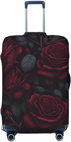 Gothic Rose Flowers Travel Luggage Cover Fits 18/24/28/32 Inch Luggage, Elastic Suitcase Cover Protector with Concealed Zipper for Wheeled Suitcase Tsa Approved