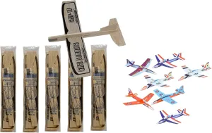 GRANITE MOUNTAIN PRODUCTS Balsa Wood and Styrofoam Airplane Toys Set | 6 Balsa Glider Kits and 6 Foam Model Toy Airplane Kits | 12 Total Planes | Classic Toys Perfect for Party Favors, Parties, BBQ's