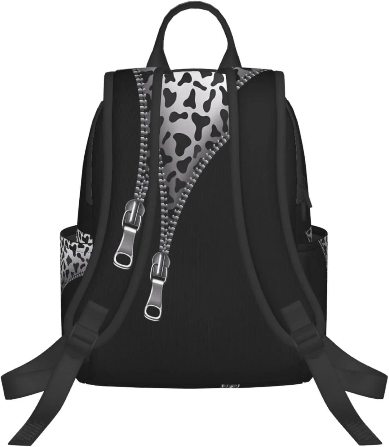Gray Black Cow Skin Zipper Casual Backpacks Large Capacity Laptop Backpack Sports Rucksack Travel Daypack Adjustable Shoulder Strap Work Bag for Outdoor Camping