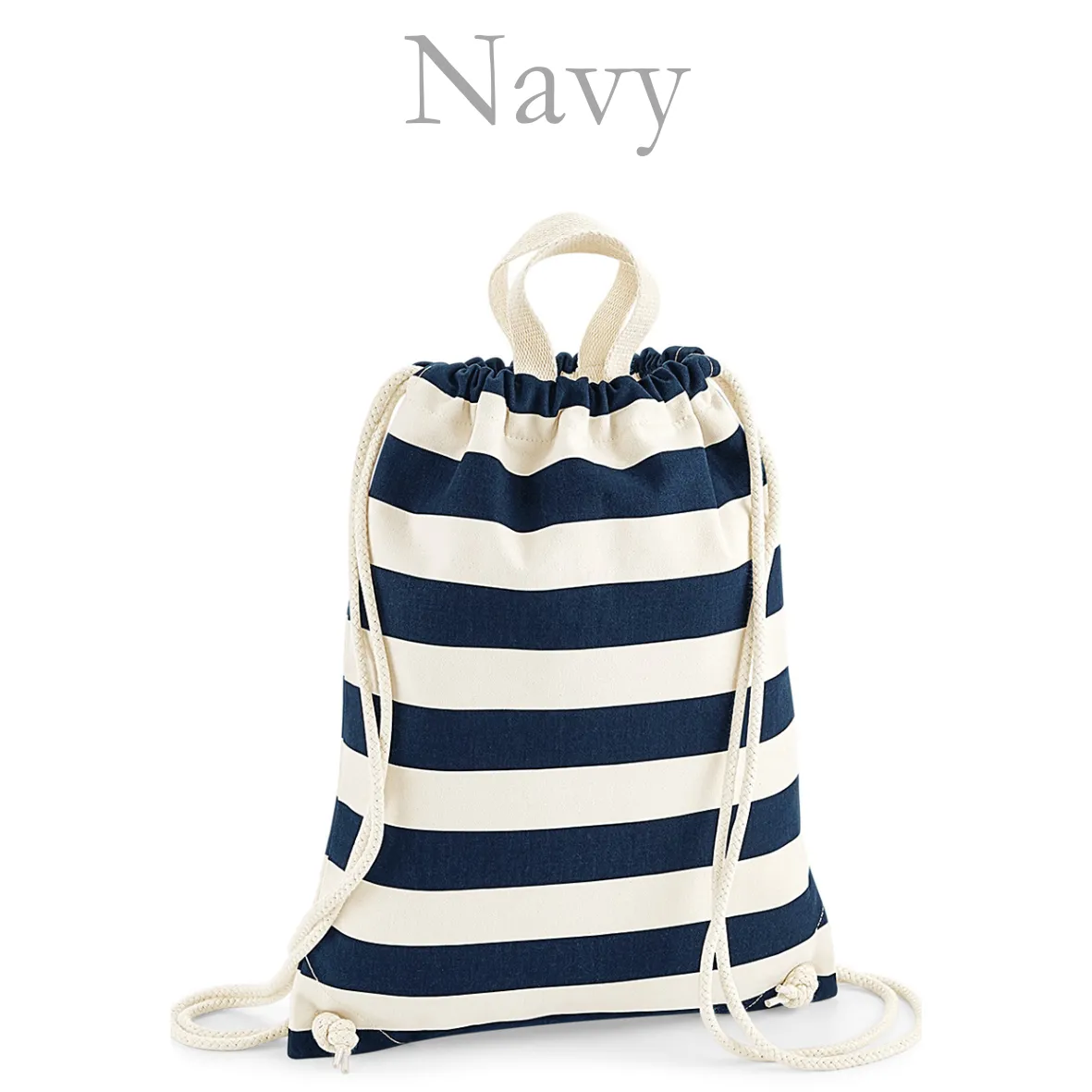 Gymsac Navy Stripe Name & Picture