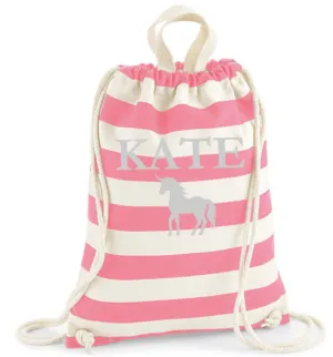 Gymsac Pink Stripe Name & Picture
