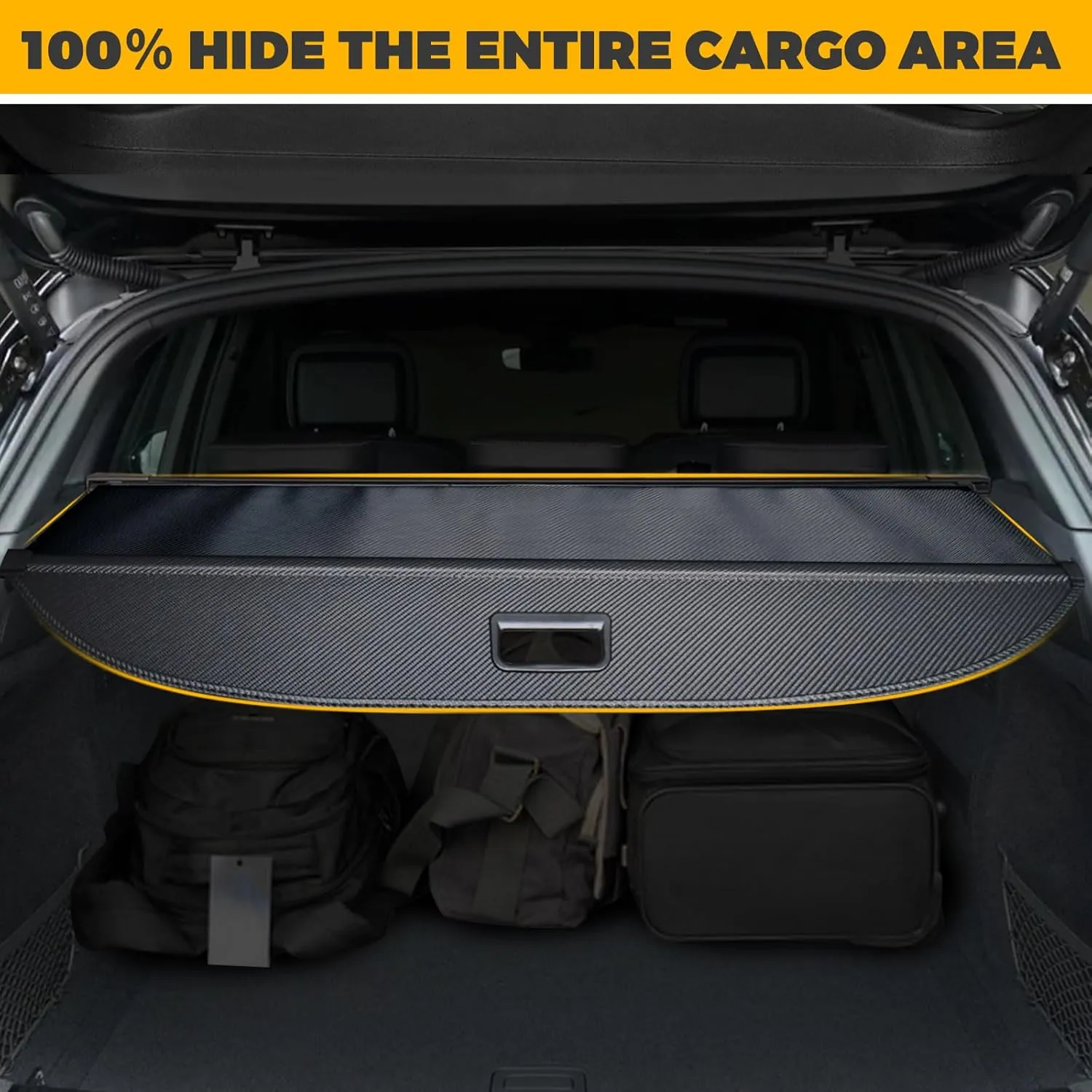 GZSH Cargo Cover for Audi Q5 2021 2022 2023 2024 Carbon Fiber Black Cargo Cover Perfect for Audi Q5 Retractable Trunk Cover |Protect Your Cargo||Protect Privacy| (No fit for Q5 Sportback)