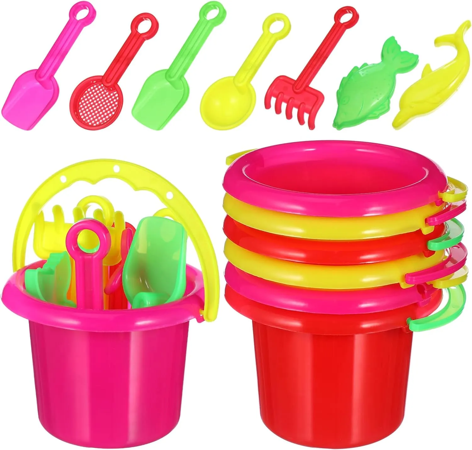 HANABASS 24pcs Mini Bucket for Sand Buckets for Beach Backyard Play Lightweight and