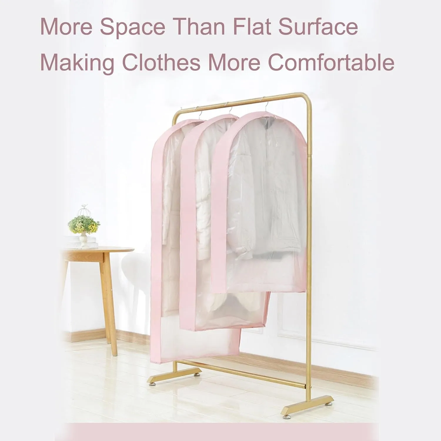 Hanging Garment Bag Breathable Clothes Cover Mothproof with Zipper Dress Storage Bag Reusable Suitable for Skirt Pants Shirt(Gray,130x60x12cm/51x24x5in)